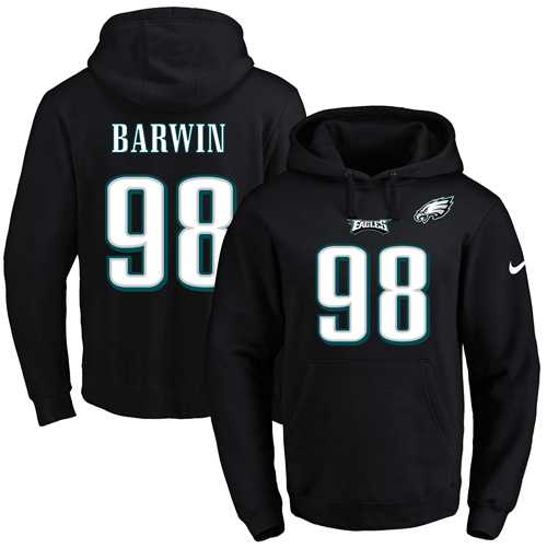 Nike Philadelphia Eagles #98 Connor Barwin Black Name & Number Pullover NFL Hoodie