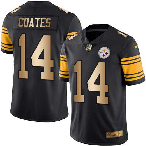 Nike Pittsburgh Steelers #14 Sammie Coates Black Men's Stitched NFL Limited Gold Rush Jersey