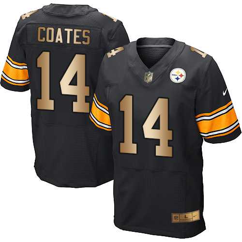 Nike Pittsburgh Steelers #14 Sammie Coates Black Team Color Men's Stitched NFL Elite Gold Jersey