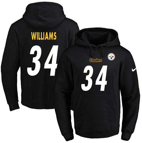 Nike Pittsburgh Steelers #34 DeAngelo Williams Black Name & Number Pullover NFL Hoodie