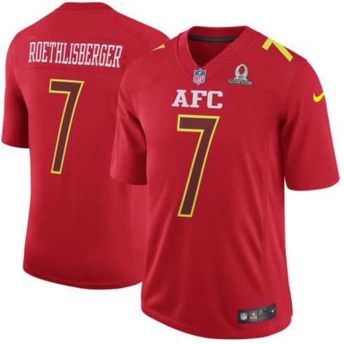Nike Pittsburgh Steelers #7 Ben Roethlisberger Red Men's Stitched NFL Game AFC 2017 Pro Bowl Jersey