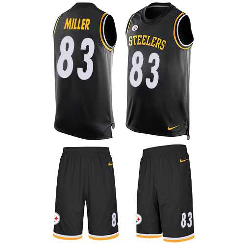 Nike Pittsburgh Steelers #83 Heath Miller Black Team Color Men's Stitched NFL Limited Tank Top Suit Jersey