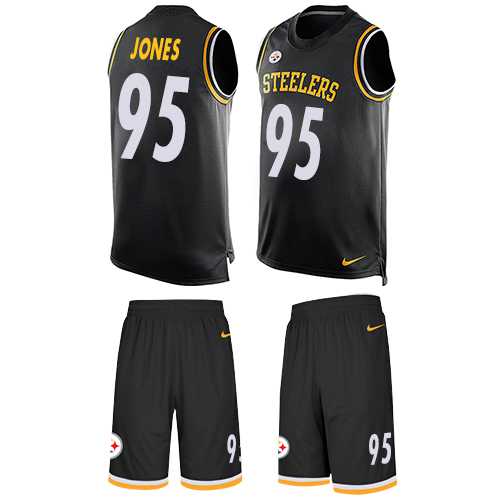 Nike Pittsburgh Steelers #95 Jarvis Jones Black Team Color Men's Stitched NFL Limited Tank Top Suit Jersey