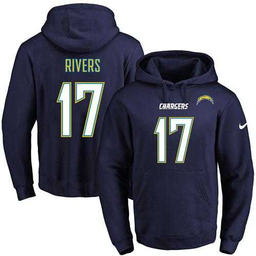 Nike San Diego Chargers #17 Philip Rivers Navy Blue Name & Number Pullover NFL Hoodie