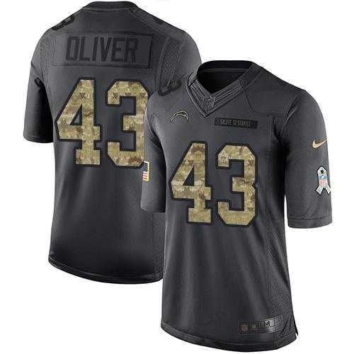 Nike San Diego Chargers #43 Branden Oliver Black Men's Stitched NFL Limited 2016 Salute to Service Jersey