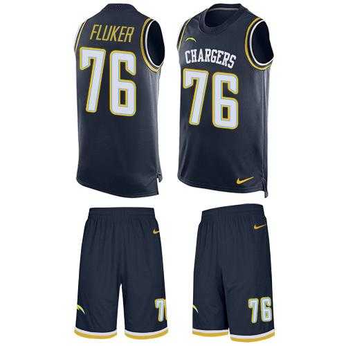 Nike San Diego Chargers #76 D.J. Fluker Navy Blue Team Color Men's Stitched NFL Limited Tank Top Suit Jersey
