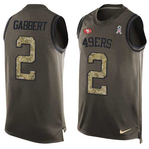 Nike San Francisco 49ers #2 Blaine Gabbert Green Men's Stitched NFL Limited Salute To Service Tank Top Jersey