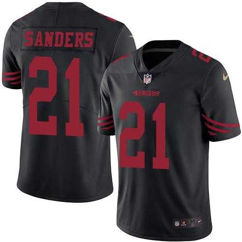Nike San Francisco 49ers #21 Deion Sanders Black Men's Stitched NFL Limited Rush Jersey