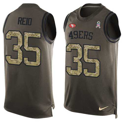 Nike San Francisco 49ers #35 Eric Reid Green Men's Stitched NFL Limited Salute To Service Tank Top Jersey