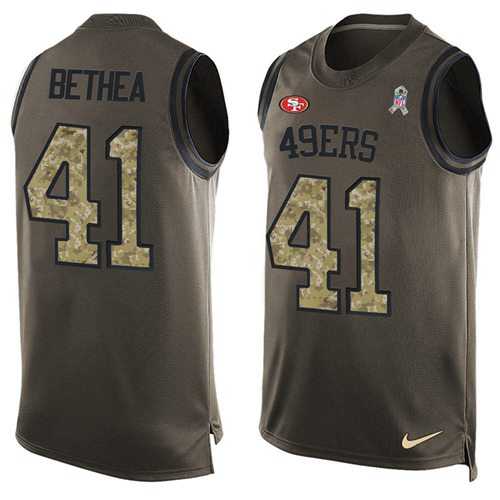Nike San Francisco 49ers #41 Antoine Bethea Green Men's Stitched NFL Limited Salute To Service Tank Top Jersey