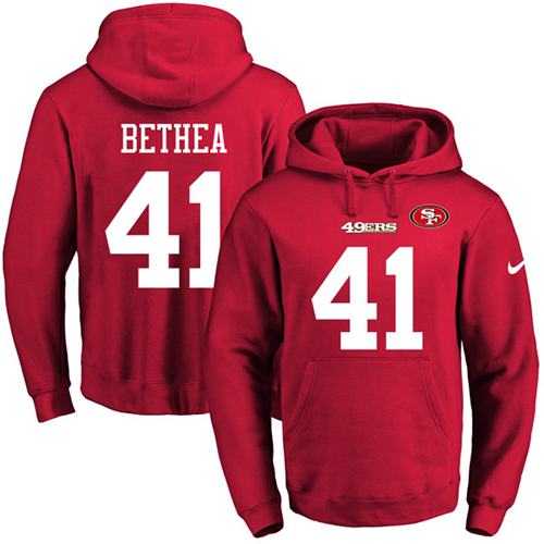Nike San Francisco 49ers #41 Antoine Bethea Red Name & Number Pullover NFL Hoodie