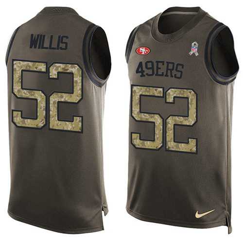 Nike San Francisco 49ers #52 Patrick Willis Green Men's Stitched NFL Limited Salute To Service Tank Top Jersey