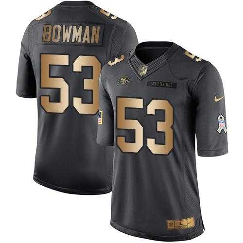 Nike San Francisco 49ers #53 NaVorro Bowman Anthracite Men's Stitched NFL Limited Gold Salute To Service Jersey