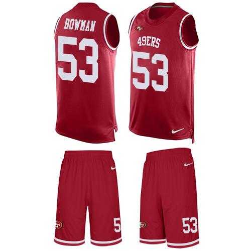 Nike San Francisco 49ers #53 NaVorro Bowman Red Team Color Men's Stitched NFL Limited Tank Top Suit Jersey