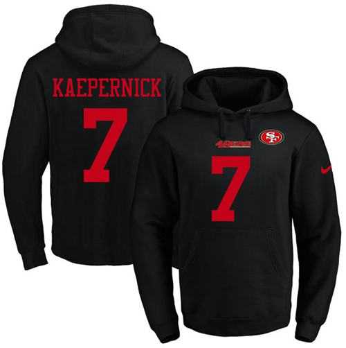 Nike San Francisco 49ers #7 Colin Kaepernick Black Name & Number Pullover NFL Hoodie