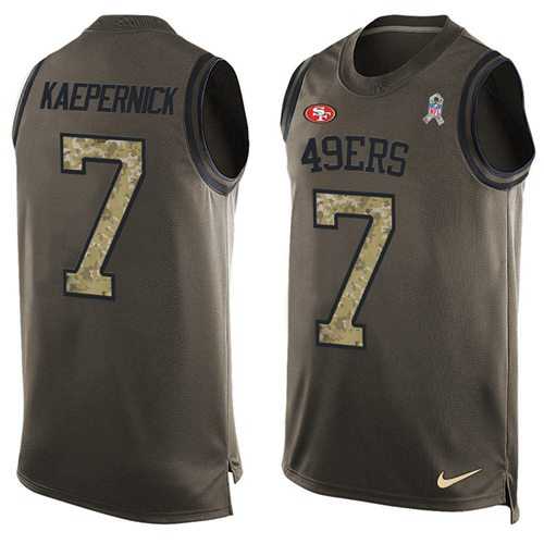 Nike San Francisco 49ers #7 Colin Kaepernick Green Men's Stitched NFL Limited Salute To Service Tank Top Jersey