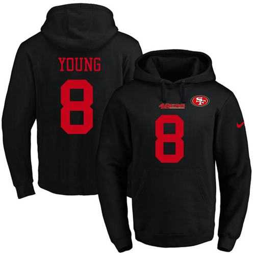 Nike San Francisco 49ers #8 Steve Young Black Name & Number Pullover NFL Hoodie