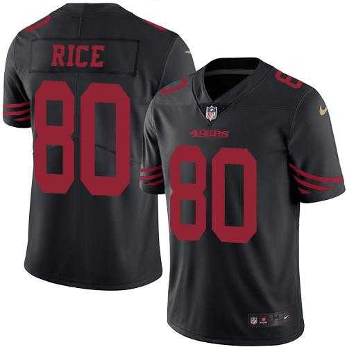 Nike San Francisco 49ers #80 Jerry Rice Black Men's Stitched NFL Limited Rush Jersey