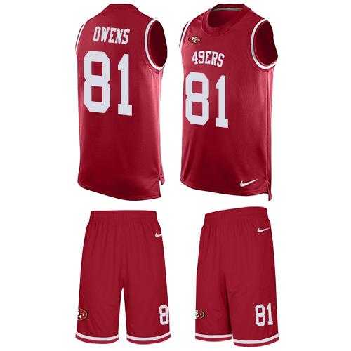 Nike San Francisco 49ers #81 Terrell Owens Red Team Color Men's Stitched NFL Limited Tank Top Suit Jersey