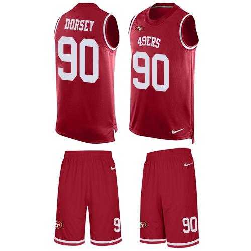 Nike San Francisco 49ers #90 Glenn Dorsey Red Team Color Men's Stitched NFL Limited Tank Top Suit Jersey
