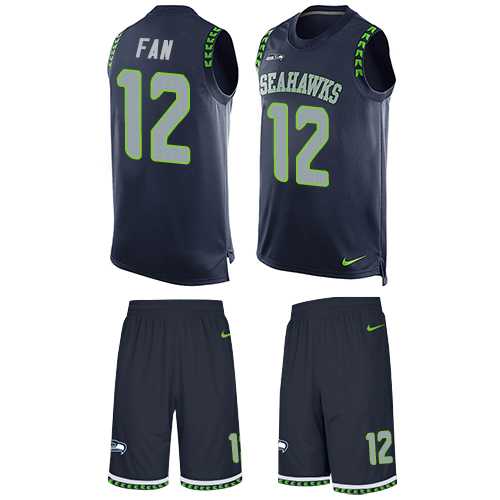 Nike Seattle Seahawks #12 Fan Steel Blue Team Color Men's Stitched NFL Limited Tank Top Suit Jersey