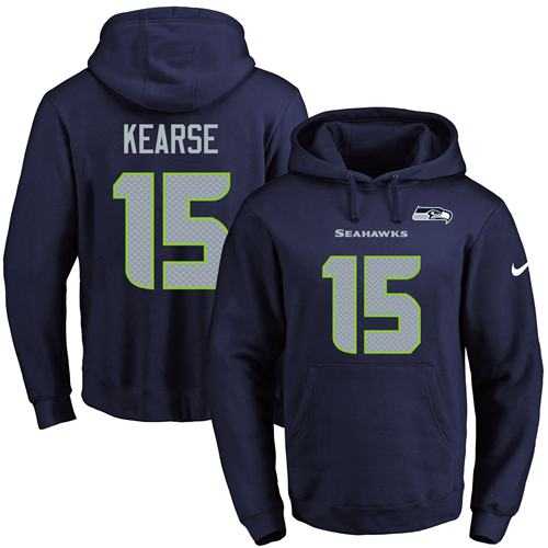Nike Seattle Seahawks #15 Jermaine Kearse Navy Blue Name & Number Pullover NFL Hoodie