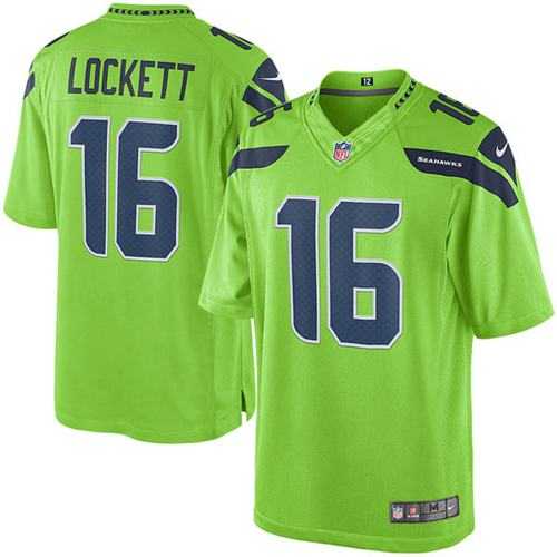 Nike Seattle Seahawks #16 Tyler Lockett Green Men's Stitched NFL Limited Rush Jersey