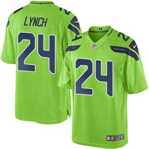 Nike Seattle Seahawks #24 Marshawn Lynch Green Men's Stitched NFL Limited Rush Jersey