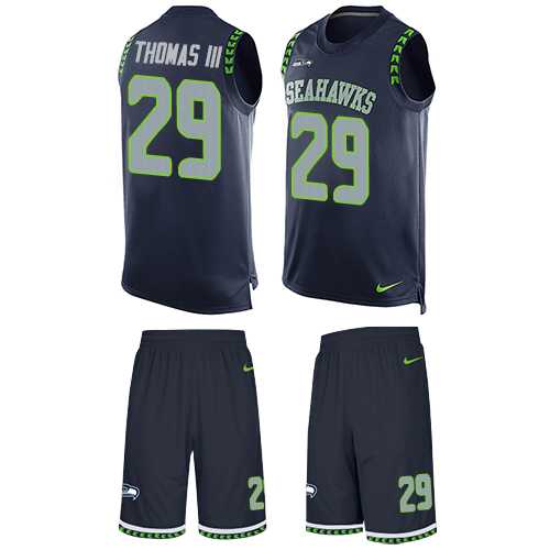 Nike Seattle Seahawks #29 Earl Thomas III Steel Blue Team Color Men's Stitched NFL Limited Tank Top Suit Jersey