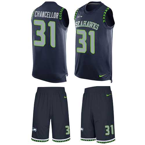 Nike Seattle Seahawks #31 Kam Chancellor Steel Blue Team Color Men's Stitched NFL Limited Tank Top Suit Jersey
