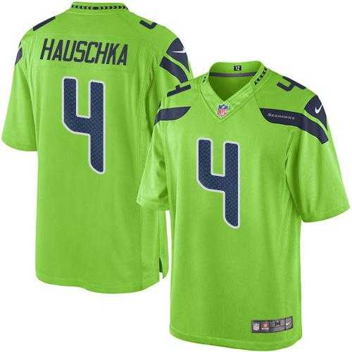 Nike Seattle Seahawks #4 Steven Hauschka Green Men's Stitched NFL Limited Rush Jersey