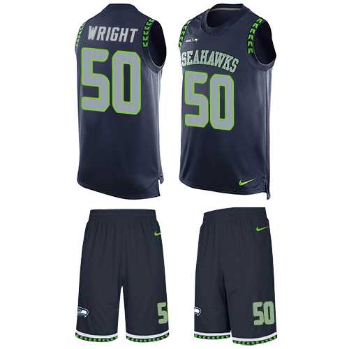 Nike Seattle Seahawks #50 K.J. Wright Steel Blue Team Color Men's Stitched NFL Limited Tank Top Suit Jersey