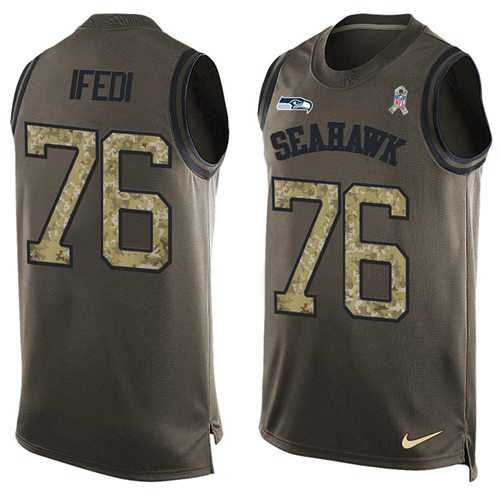 Nike Seattle Seahawks #76 Germain Ifedi Green Men's Stitched NFL Limited Salute To Service Tank Top Jersey