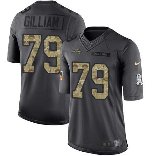 Nike Seattle Seahawks #79 Garry Gilliam Black Men's Stitched NFL Limited 2016 Salute to Service Jersey