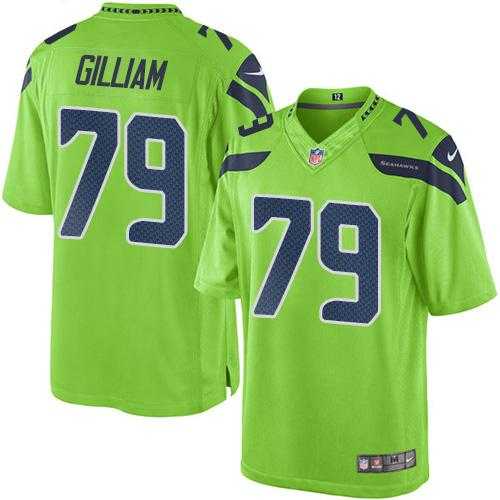 Nike Seattle Seahawks #79 Garry Gilliam Green Men's Stitched NFL Limited Rush Jersey