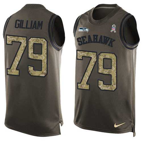 Nike Seattle Seahawks #79 Garry Gilliam Green Men's Stitched NFL Limited Salute To Service Tank Top Jersey