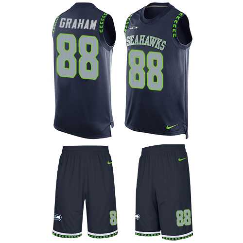 Nike Seattle Seahawks #88 Jimmy Graham Steel Blue Team Color Men's Stitched NFL Limited Tank Top Suit Jersey