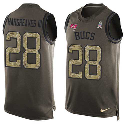 Nike Tampa Bay Buccaneers #28 Vernon Hargreaves III Green Men's Stitched NFL Limited Salute To Service Tank Top Jersey