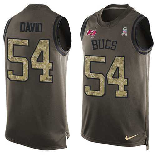 Nike Tampa Bay Buccaneers #54 Lavonte David Green Men's Stitched NFL Limited Salute To Service Tank Top Jersey