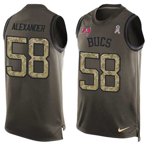 Nike Tampa Bay Buccaneers #58 Kwon Alexander Green Men's Stitched NFL Limited Salute To Service Tank Top Jersey