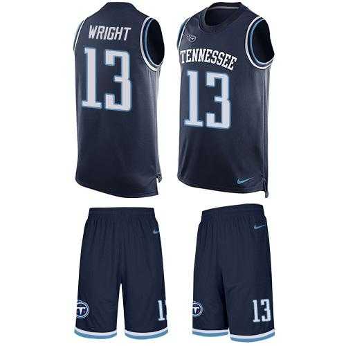 Nike Tennessee Titans #13 Kendall Wright Navy Blue Alternate Men's Stitched NFL Limited Tank Top Suit Jersey