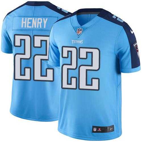 Nike Tennessee Titans #22 Derrick Henry Light Blue Men's Stitched NFL Limited Rush Jersey