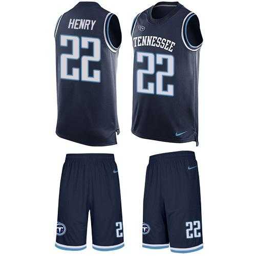Nike Tennessee Titans #22 Derrick Henry Navy Blue Alternate Men's Stitched NFL Limited Tank Top Suit Jersey
