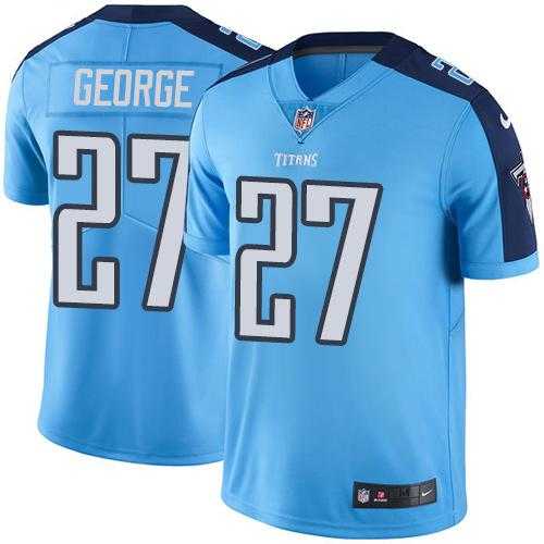 Nike Tennessee Titans #27 Eddie George Light Blue Men's Stitched NFL Limited Rush Jersey