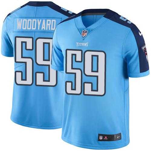 Nike Tennessee Titans #59 Wesley Woodyard Light Blue Men's Stitched NFL Limited Rush Jersey