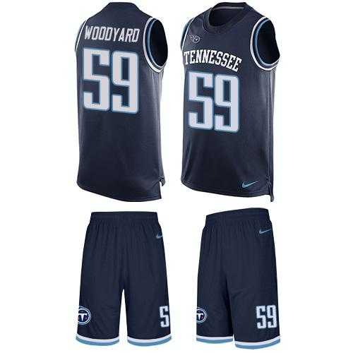 Nike Tennessee Titans #59 Wesley Woodyard Navy Blue Alternate Men's Stitched NFL Limited Tank Top Suit Jersey