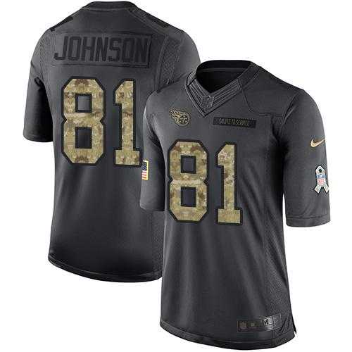 Nike Tennessee Titans #81 Andre Johnson Black Men's Stitched NFL Limited 2016 Salute To Service Jersey