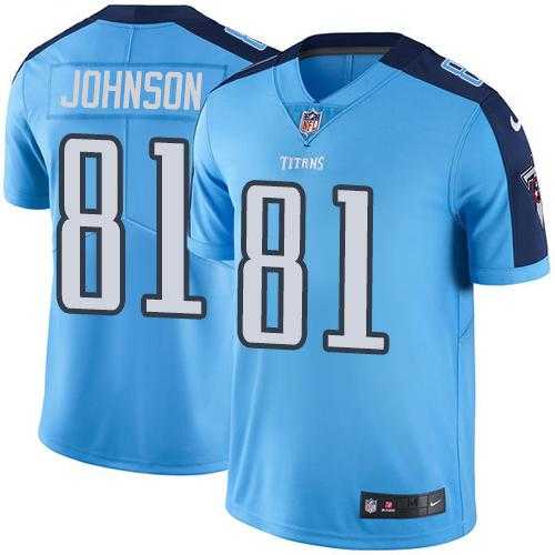 Nike Tennessee Titans #81 Andre Johnson Light Blue Men's Stitched NFL Limited Rush Jersey
