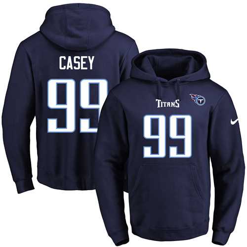 Nike Tennessee Titans #99 Jurrell Casey Navy Blue Name & Number Pullover NFL Hoodie