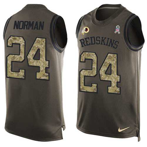 Nike Washington Redskins #24 Josh Norman Green Men's Stitched NFL Limited Salute To Service Tank Top Jersey